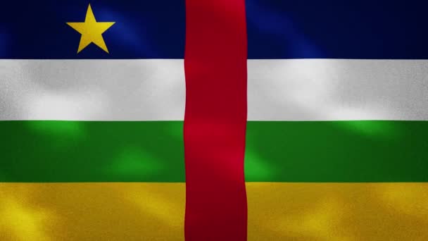 Central African Republic dense flag fabric wavers, background loop — Stock Video