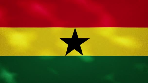 Ghana tela de bandera densa oscila, bucle de fondo — Vídeos de Stock