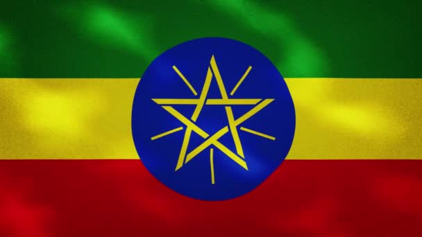 Ethiopië dichte vlag stof wavers, achtergrond lus — Stockvideo