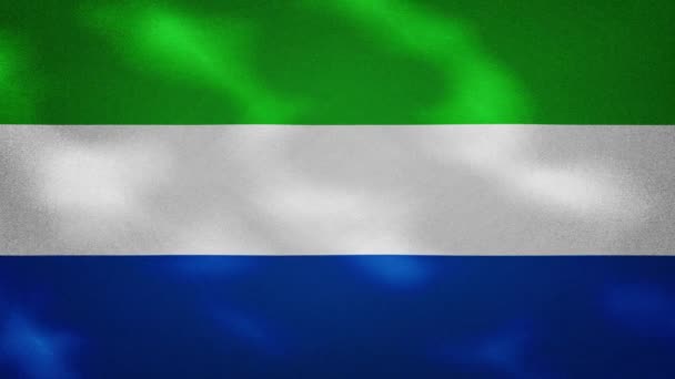 Sierra Leone dichte vlag stof wavers, achtergrond lus — Stockvideo