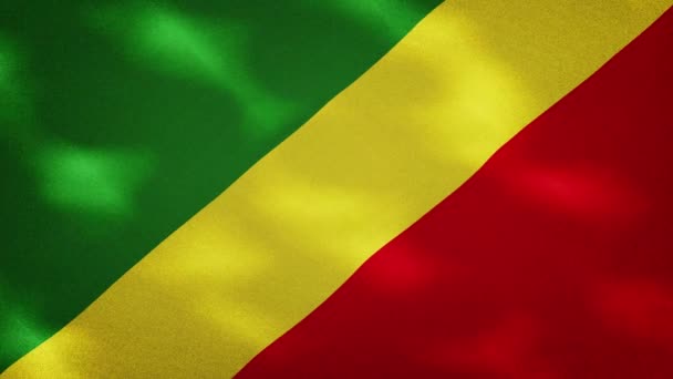 Republika Konga gęste fale tkanin flagowych, pętla tła — Wideo stockowe