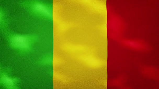 Mali dichter Fahnenstoff schwankt, Hintergrundschleife — Stockvideo