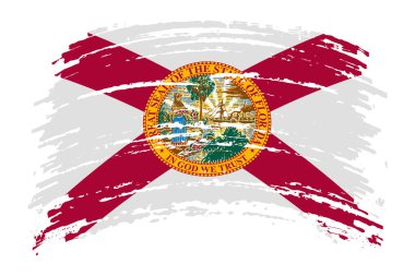 Florida Amerikan bayrağı grunge fırça darbesi, vektör görüntüsü