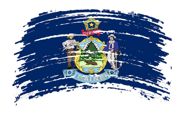 Флаг США в массивном мазке кистью, векторное изображение