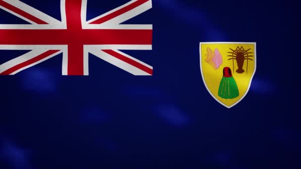 Turken en Caicos dichte vlag stof wavers, achtergrond lus — Stockvideo