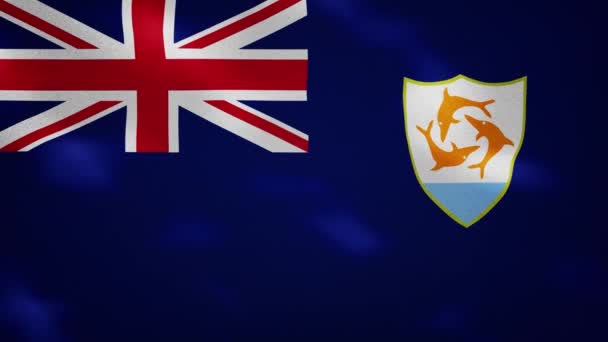 Anguilla denso sventola tessuto bandiera, anello di sfondo — Video Stock