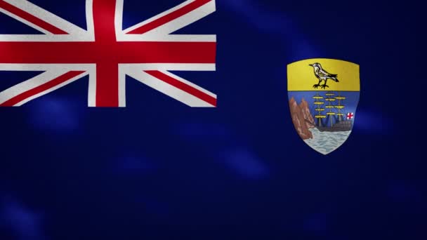 Saint Helena tät flagga tyg vacklar, bakgrund loop — Stockvideo
