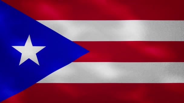 Puerto Rico dichte vlag stof wavers, achtergrond lus — Stockvideo