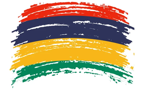 Mauritius Flagge Grunge Pinselstrich Vektorbild — Stockvektor