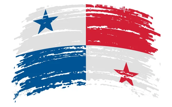 Panamská Vlajka Grunge Tahu Štětcem Vektorový Obraz — Stockový vektor