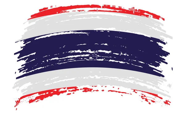 Thajská Vlajka Grunge Tahu Štětcem Vektorový Obraz — Stockový vektor