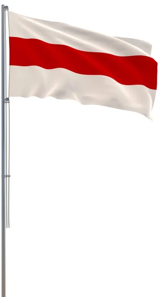 White Red White Flag Historical Symbol Belarusians Waving Wind Flagpole — Stock Photo, Image