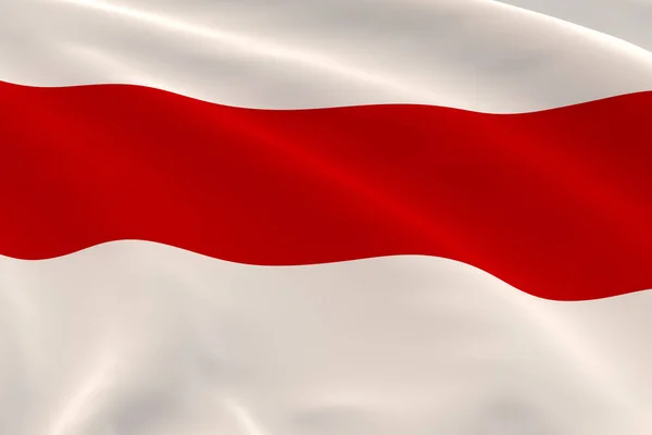 Vit Röd Vit Flagga Historiska Symbol För Vitryssar Vinka Vinden — Stockfoto