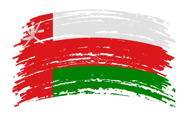 Oman Flagge Grunge Pinselstrich Vektorbild — Stockvektor