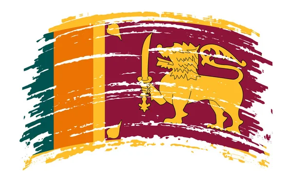 Sri Lanka Flagge Grunge Pinselstrich Vektorbild — Stockvektor