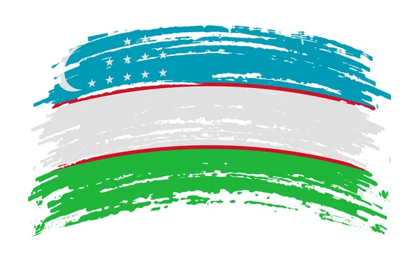 Σημαία Ουζμπεκιστάν Grunge Πινελιά Διανυσματική Εικόνα — Διανυσματικό Αρχείο