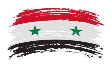 Grunge fırça darbesiyle Suriye bayrağı, vektör resmi
