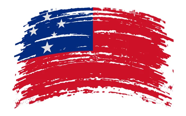 Bandeira Samoa Pincelada Grunge Imagem Vetorial — Vetor de Stock