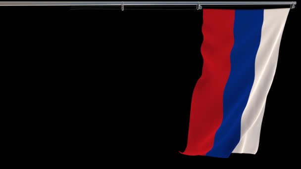 Bandera de Rusia, ondeando sobre fondo transparente, prores metraje con canal alfa, vídeo vertical — Vídeo de stock