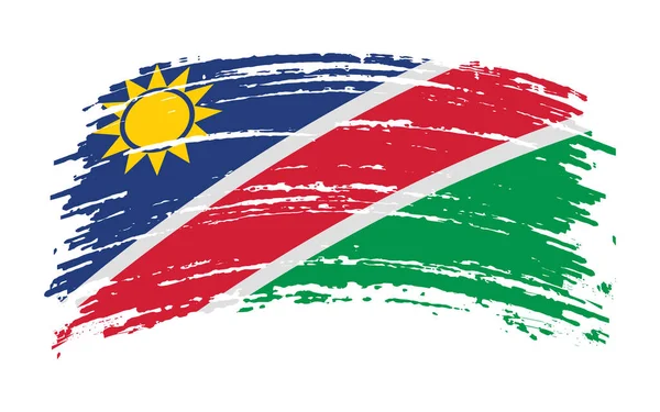 Namibijská Vlajka Grunge Tahu Štětcem Vektorový Obraz — Stockový vektor