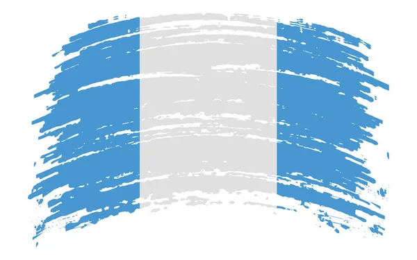 グアテマラ市民旗のグランジブラシストローク ベクトル画像 — ストックベクタ