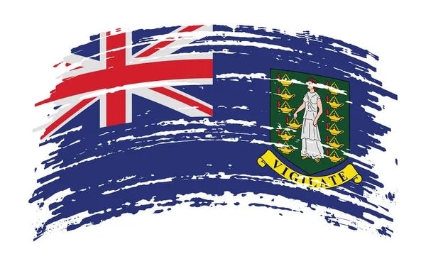 Britische Jungferninseln Flagge Grunge Pinselstrich Vektorbild — Stockvektor