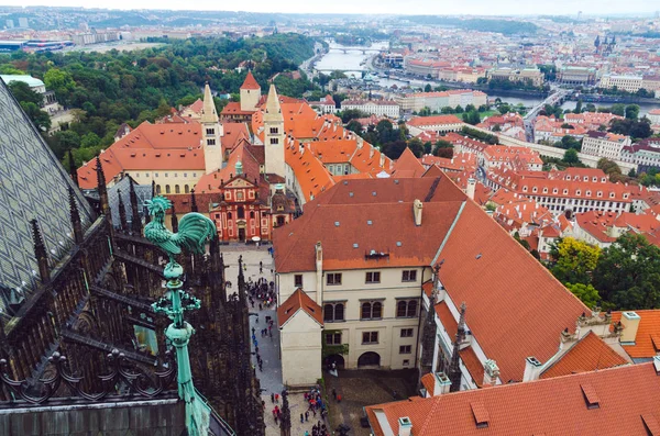 Vista Panorámica Praga Río Moldava Verano República Checa Europa Vista — Foto de Stock