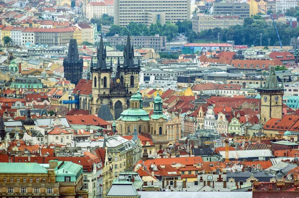 Panoramic View Prague Vltava River Summer Czech Republic Europe Top — Stock Photo, Image