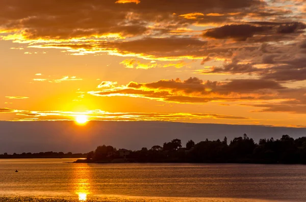 Beautiful sunset over the river. Relaxation and meditation concept.