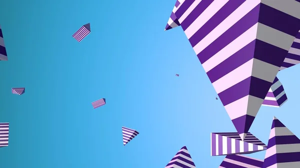 3D işleme baground stiped üçgen mavi arka plan ile soyut