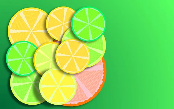 Citrusfélék Zöld Alapon — Stock Fotó