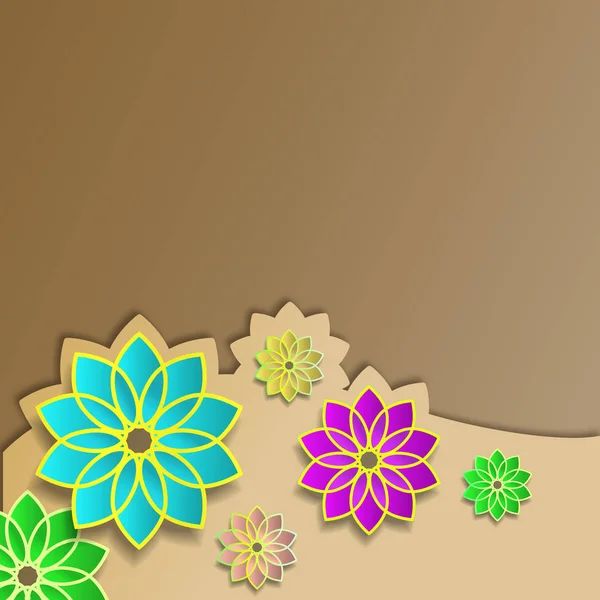 Квіти Ефектом Орігамі Листівка — стокове фото