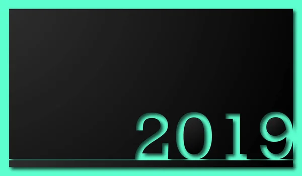 2019 Year Numbers Black Background — Stock Photo, Image