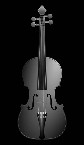 Violino Preto Sobre Fundo Preto — Vetor de Stock