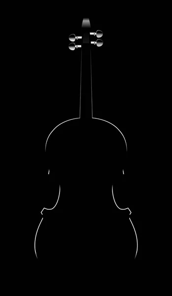 Silueta Blanca Violín Sobre Fondo Negro — Archivo Imágenes Vectoriales