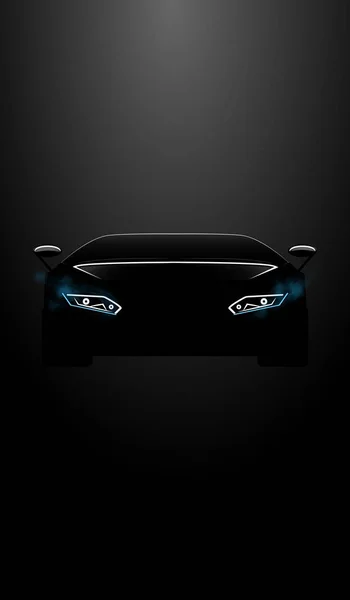Silhouette Front Car Black Background — Stock Photo, Image