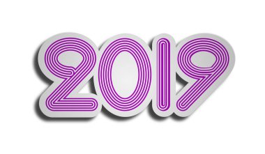 beyaz bir arka plan üzerinde numaraları 2019