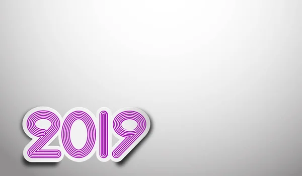 Numbers 2019 Gray Background — Stock Photo, Image