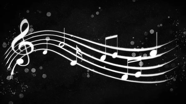 Black White Background Musical Notes — Stock Photo, Image