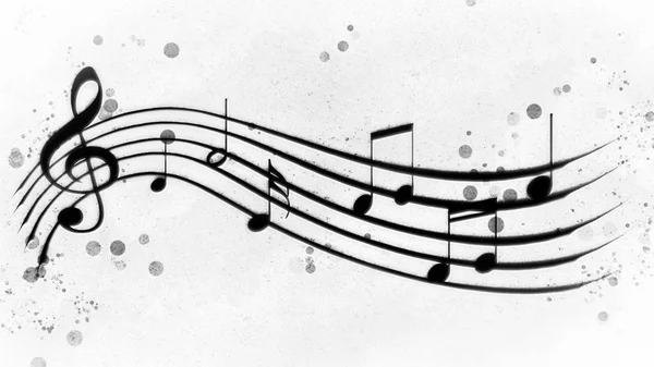 Black White Background Musical Notes — Stock Photo, Image