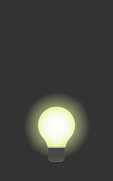 Gloeiende Gloeilamp Idee Vector Symbool Donkere Achtergrond — Stockvector