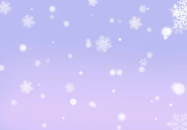 Fondo Abstracto Púrpura Lila Copos Nieve Con Efecto Bokeh Orientación — Foto de Stock