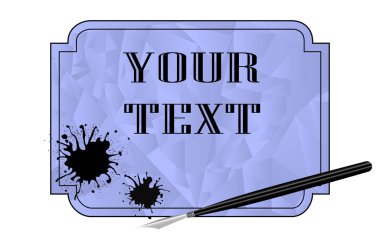 Dolma kalem ile çerçeve blot. Vektör çizim