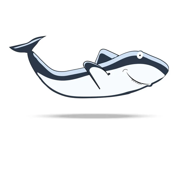 Αστεία Καρχαρία Ένα Λευκό Φόντο Διάνυσμα — Διανυσματικό Αρχείο