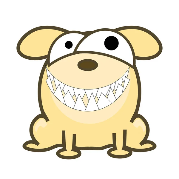 Смішний Усміхнений Собака Білому Тлі — стоковий вектор