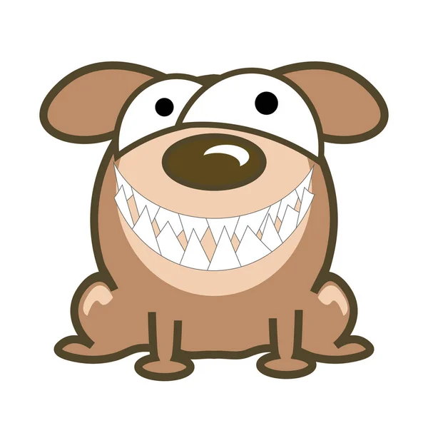 Lustig Lächelnder Hund Auf Weißem Hintergrund — Stockvektor