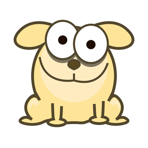 Divertido Perro Sonriente Sobre Fondo Blanco — Vector de stock