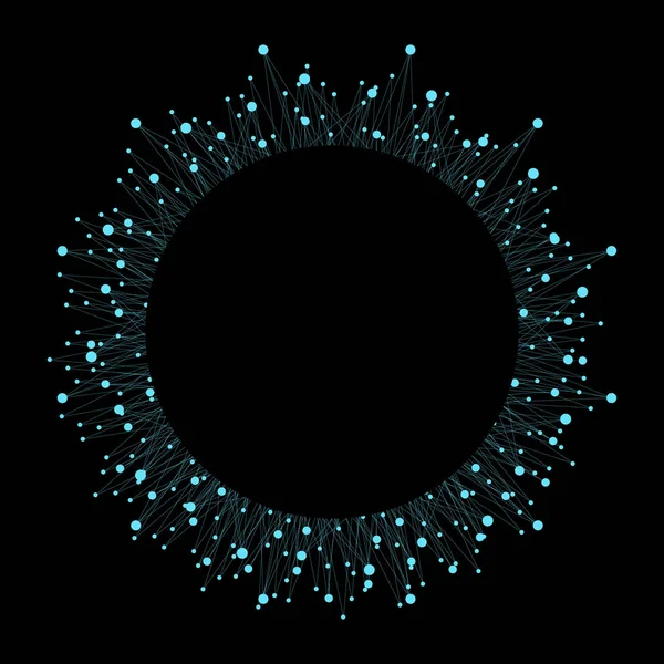 Forme Géométrique Abstraite Ronde Avec Ligne Connectée Points Sur Fond — Image vectorielle