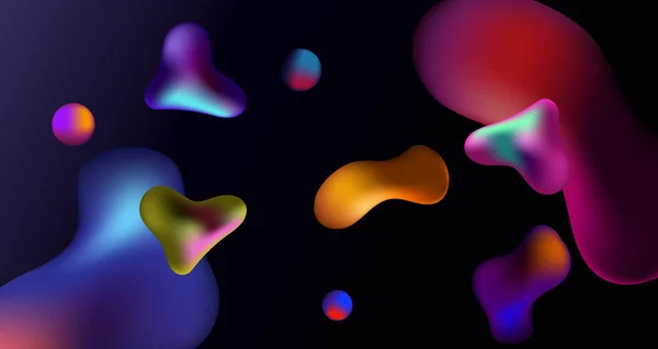 colored 3d bubbles on a black background
