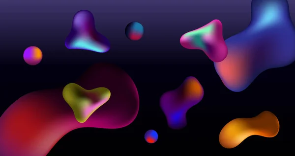 colored 3d bubbles on a black background